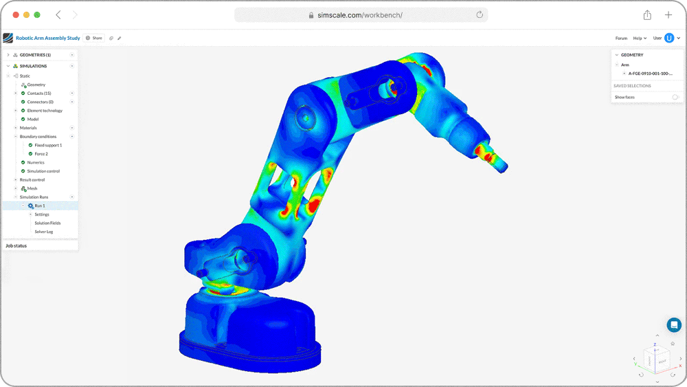 Robot arm simulation to check for feasability