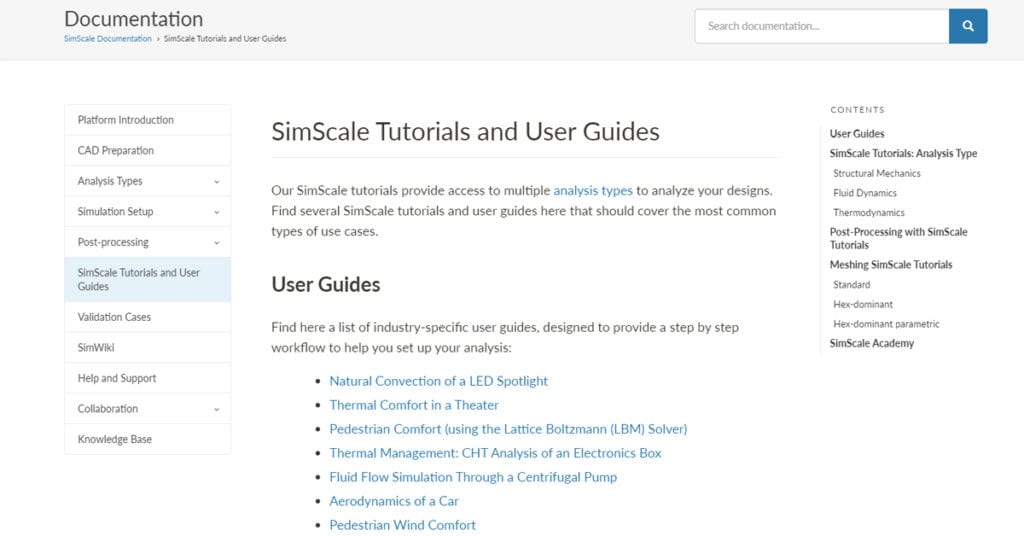 simscale documentation learning