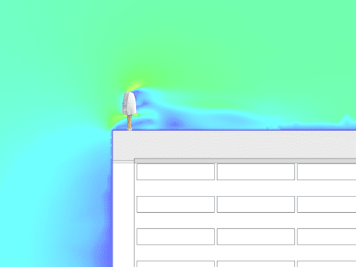 Drag wind turbine undergoing a digital wind tunnel analysis using CFD