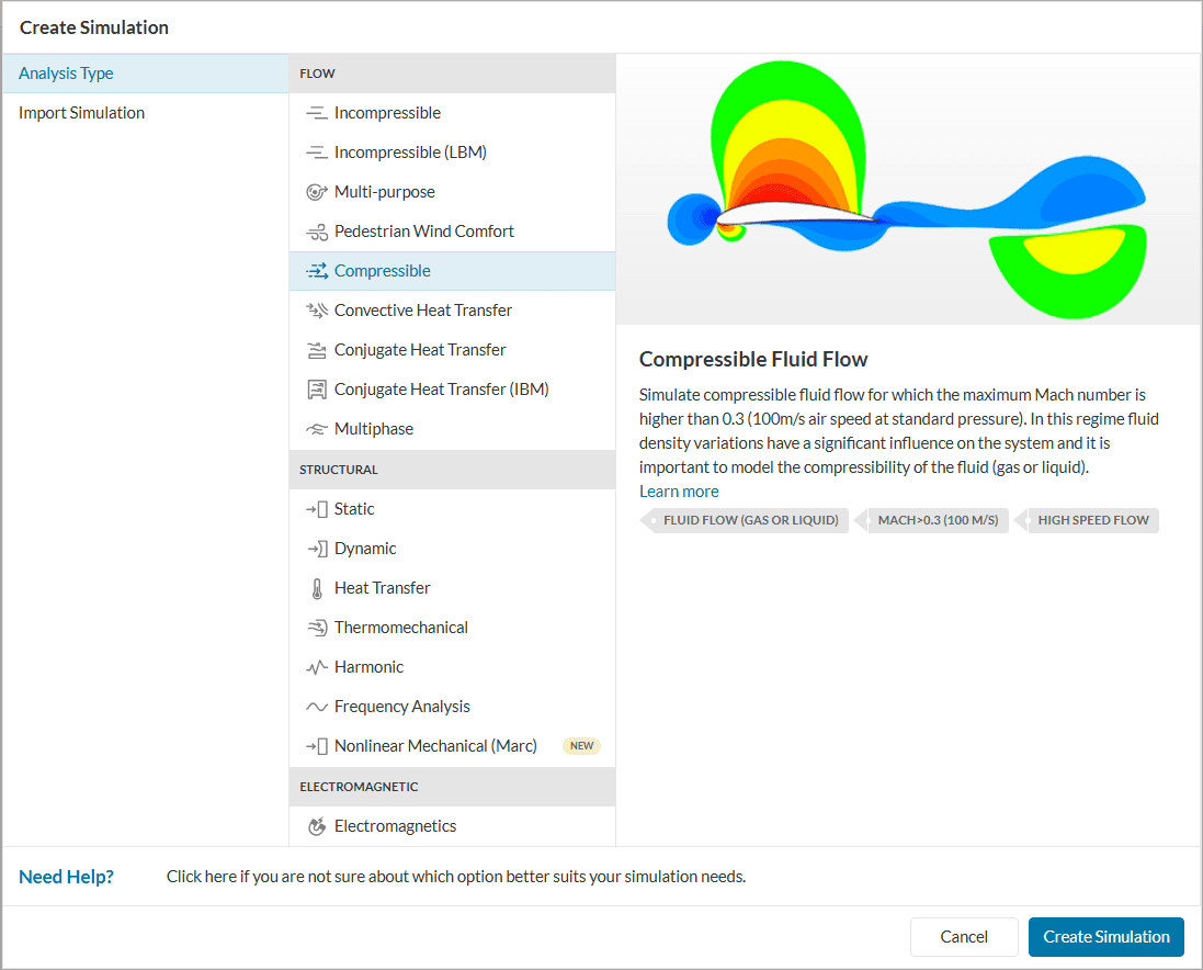compressible analysis type