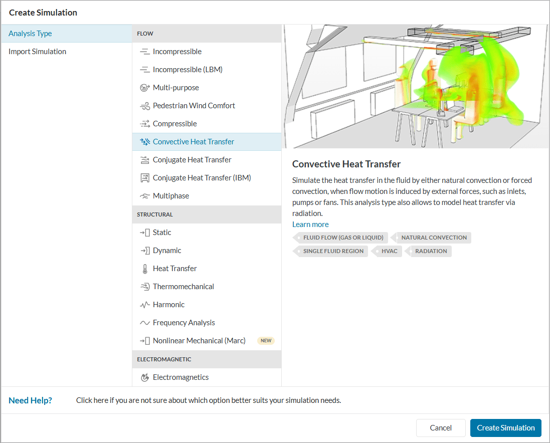 convective heat transfer analysis type