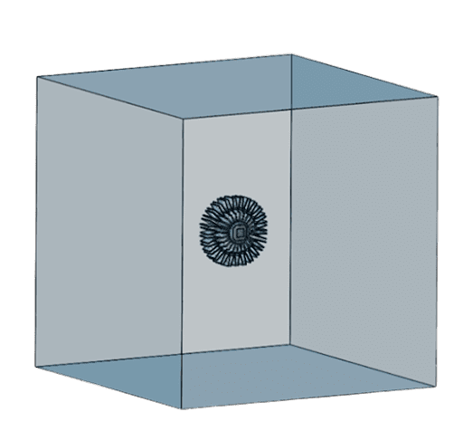 flow regions created using CAD model to assess the natural convection design variants