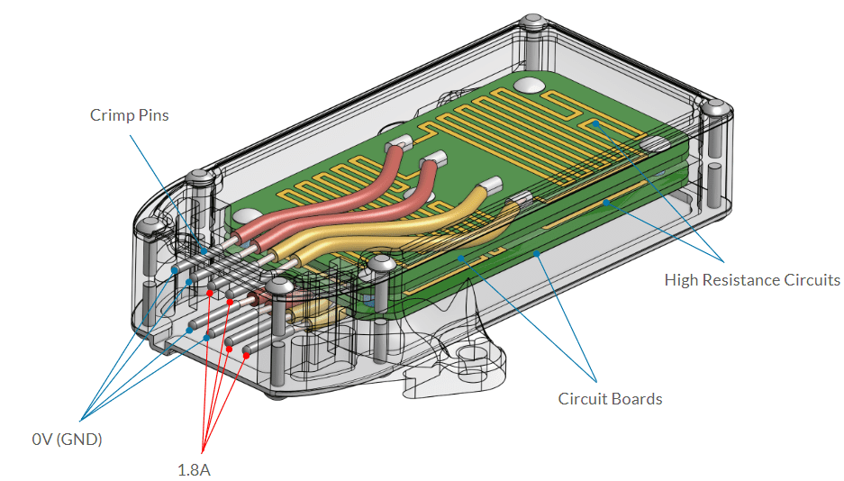 Model of a power resistor device used in the fuel injection circuit in automotive applications