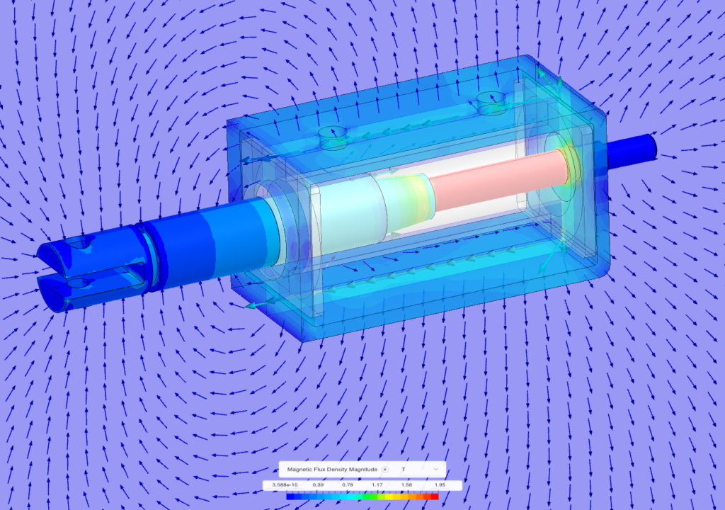 3D electromagnetic simulation of a solenoid design
