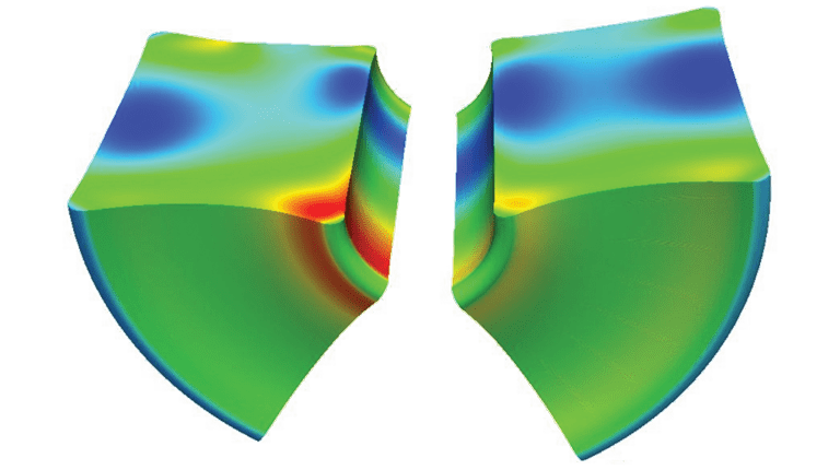 comparison of stress distribution within the naval float filling of 2 designs
