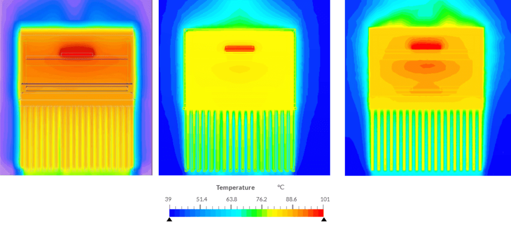 FloTHERM and simscale results chtv2 cht ibm